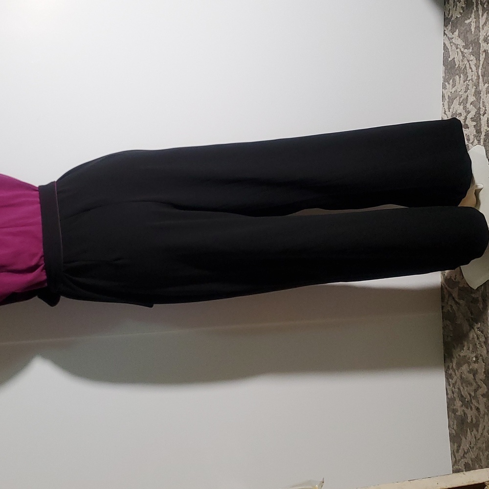 Sandra Darren Color Block Crepe Jumpsuit Hot Pink… - image 7